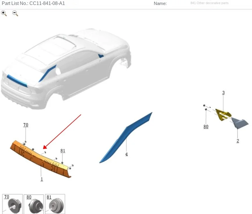 Suitable for Lexus 01 02 03 automobile tailgate cover back door trim panel tailgate trim strip.