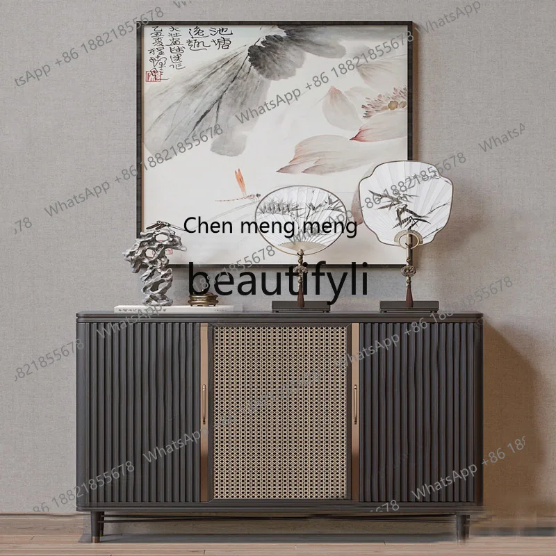 New Chinese-style solid wood porch cabinet, simple light luxury dining side cabinet, end view table, foyer, chest cabinet  R