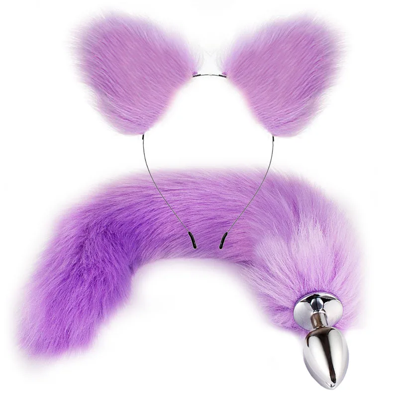 Ass Butt Tail Buttplug Fox Pigtail Anal Plug And Ears Erotic products BDSM Cat Ears Sex Game Toys For Couple Adults Women Men