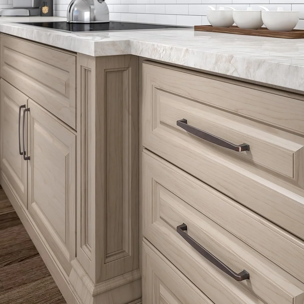 Transitional Cabinet Drawer Handle 192mm Center-to-Center Brushed Oil-Rubbed Bronze Metal Kitchen Bathroom Hardware