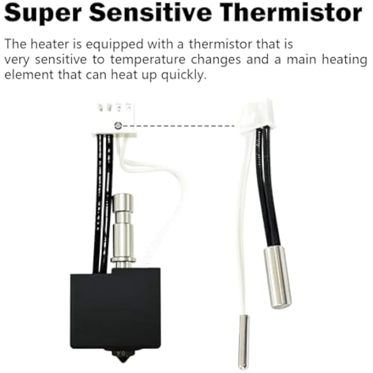A03R 2pcs 0.4MM Print Head Extruder Kit Hot End Heater Block Heating Rod Thermistor Nozzle for S1