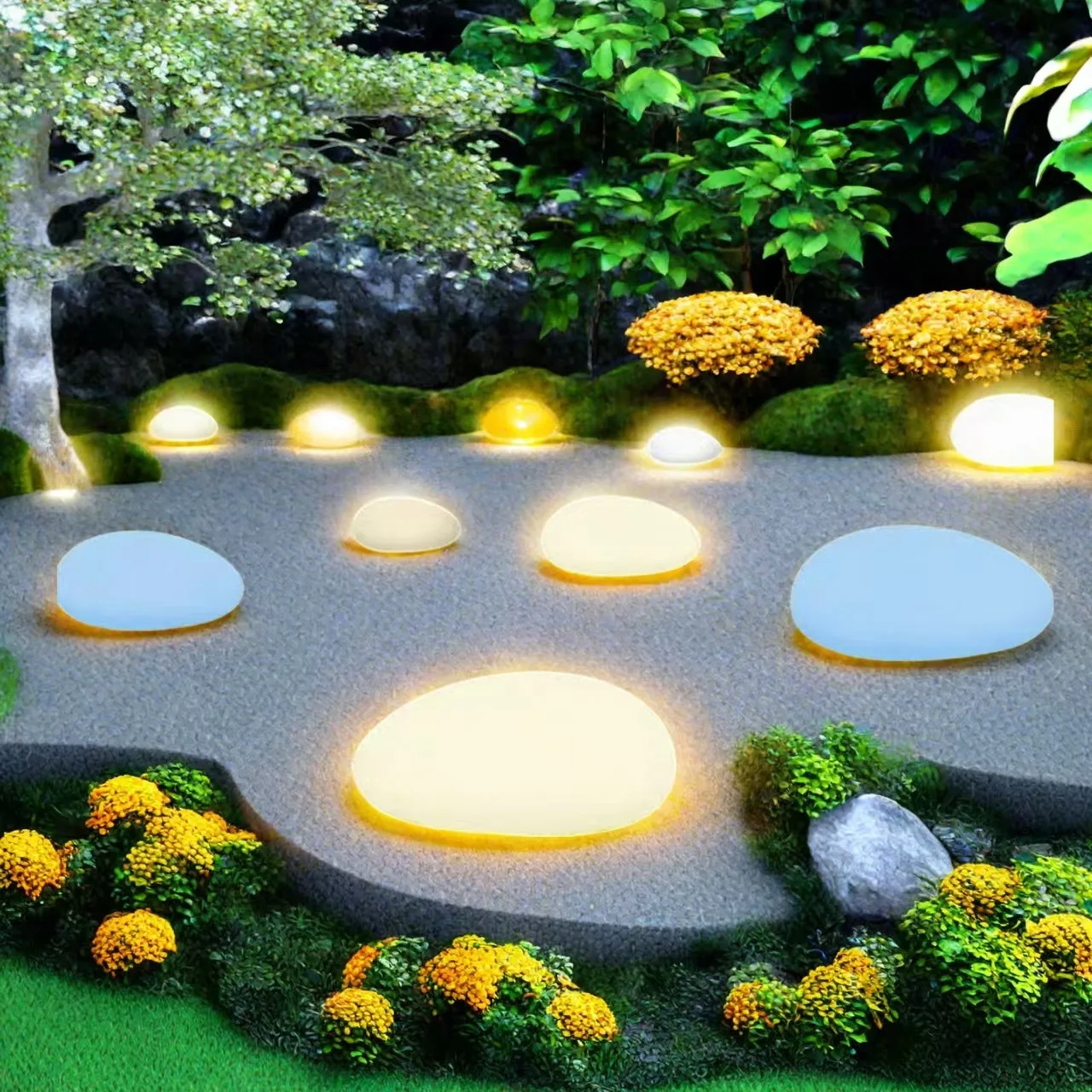 

Светодиодный каменный светильник на солнечной энергии, имитация светящейся гальки, открытый сад, двор, парк, атмосфера, пейзажный светильник, газонный светильник