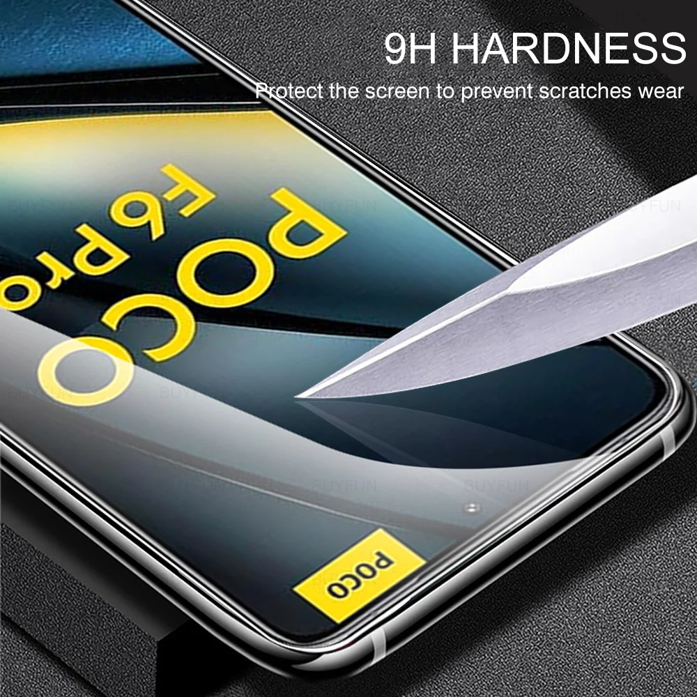 샤오미 Poco 보호 유리, 샤오미 Poco F6 Pro x6Pro 용 강화 유리 스크린 보호대, F5 X5 Pro F6Pro X6 Pro 용 유리, 2 개