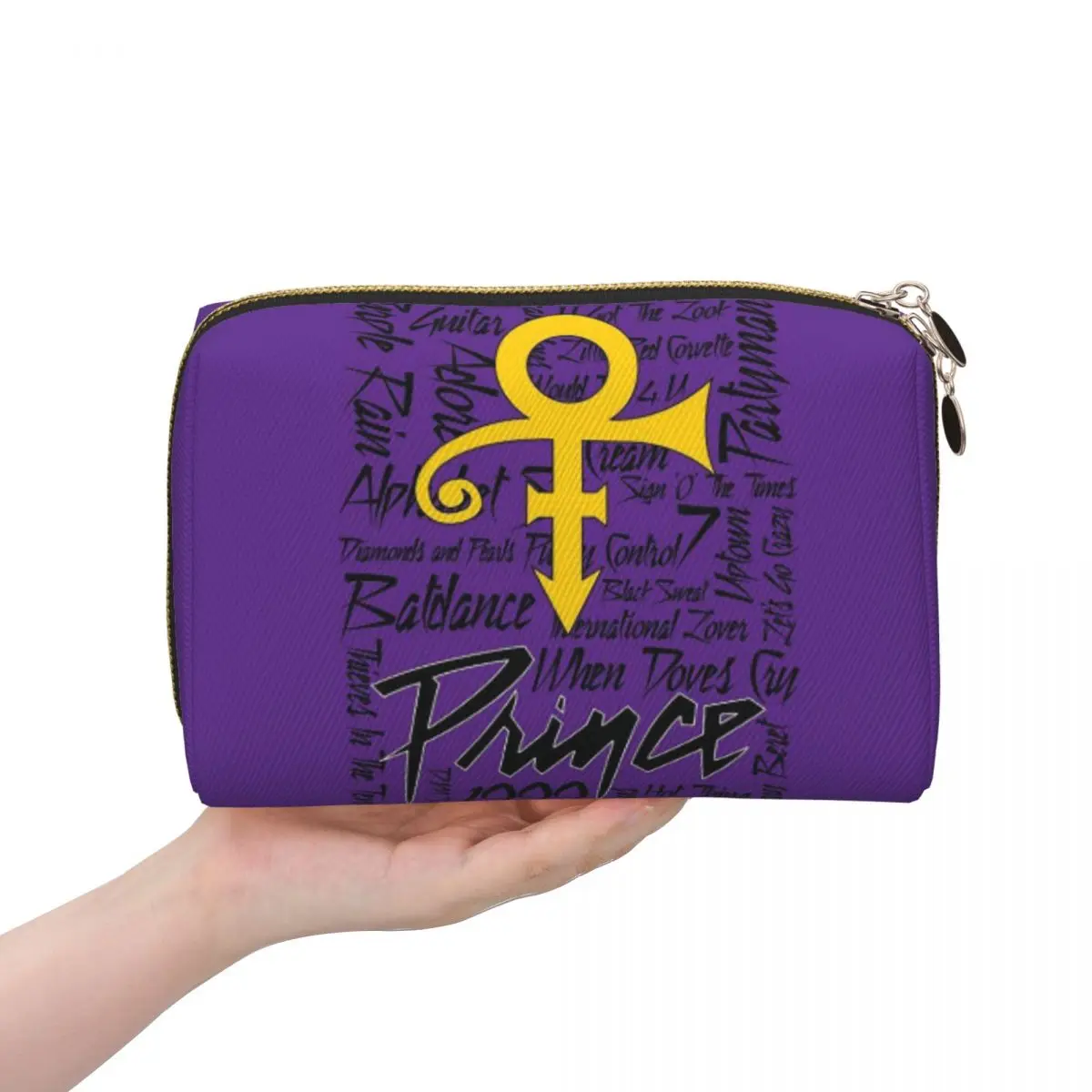 Prince Rogers Nelson Purple Rain Cool bolsa de cosméticos para mujer bolsa organizadora de maquillaje de viaje caja de Kit Dopp de almacenamiento de artículos de tocador