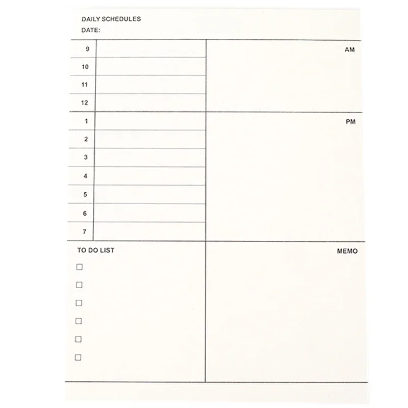 50 Sheets Simple  Schedule Planner Memo Pad Monthly Plan /Weekly Plan /Memo Notebook Student School Office Stationary Supplies