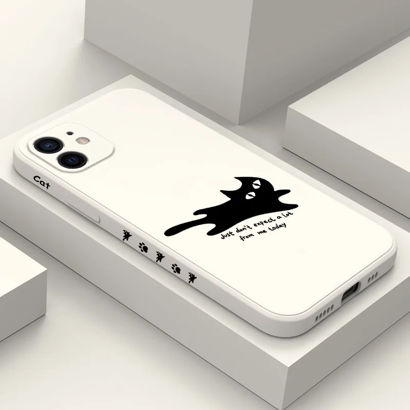 

Throwing Cat Phone Case For iPhone 12 11 X XR XS 8 7 SE2 Plus Pro Max Mini Silicone Cover