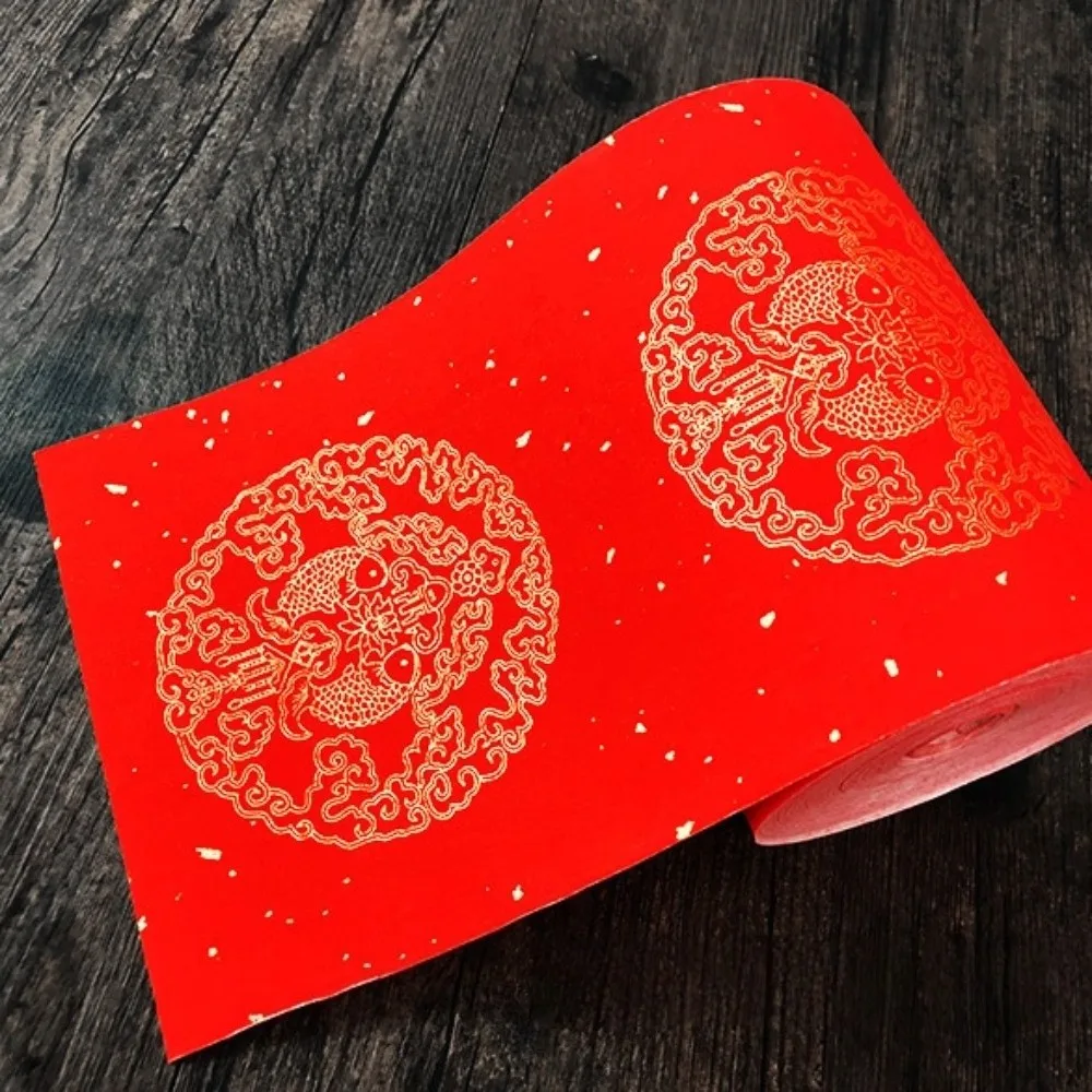 

20 м Blamk Wannianhong куплет, длинный рулон, красная, позолоченная куплетная бумага, традиционная утолщенная кисть, бумага для каллиграфии