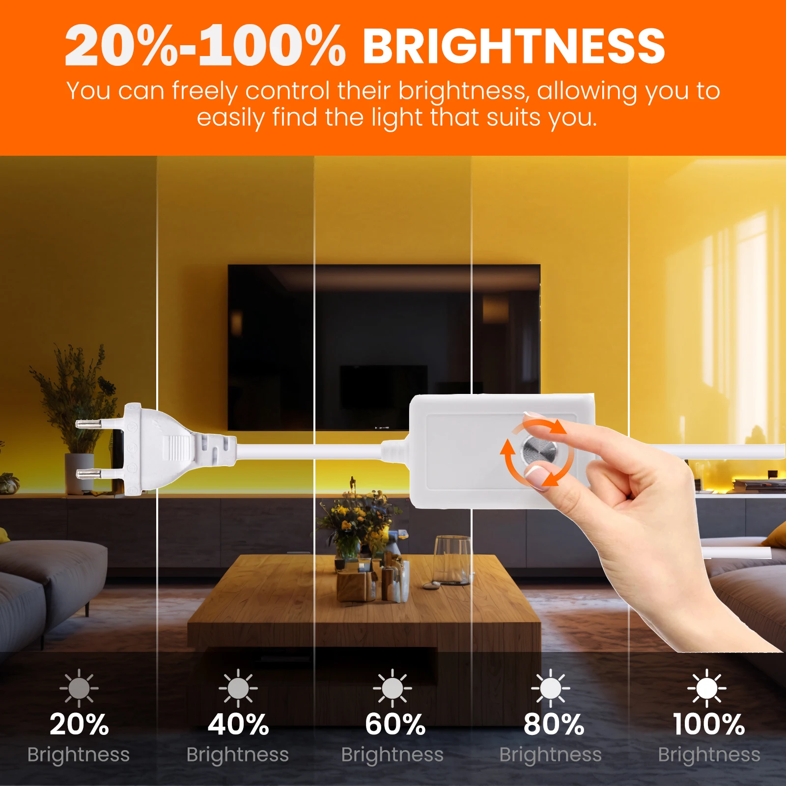 220v cob neon led luz de tira à prova dwaterproof água com dimmer/interruptor plug 288leds/m alta densidade flexível fita de néon iluminação linear 1-50m
