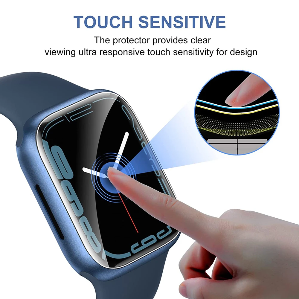 Screen Protector Film For Apple Watch series 8 7 SE 6 5 4 3 HD Curved Protector iwatch Ultra 40mm 44mm 45mm 41mm 42mm 38mm 49mm