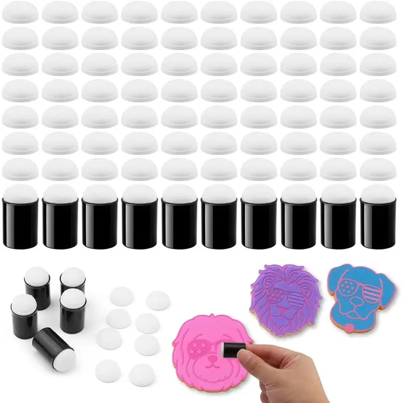 

AS60-For Car Freshie-Making,Finger Sponge Daubers Set-80 PCS-Finger Painting Sponge Crafts For Paint Sponges Painting