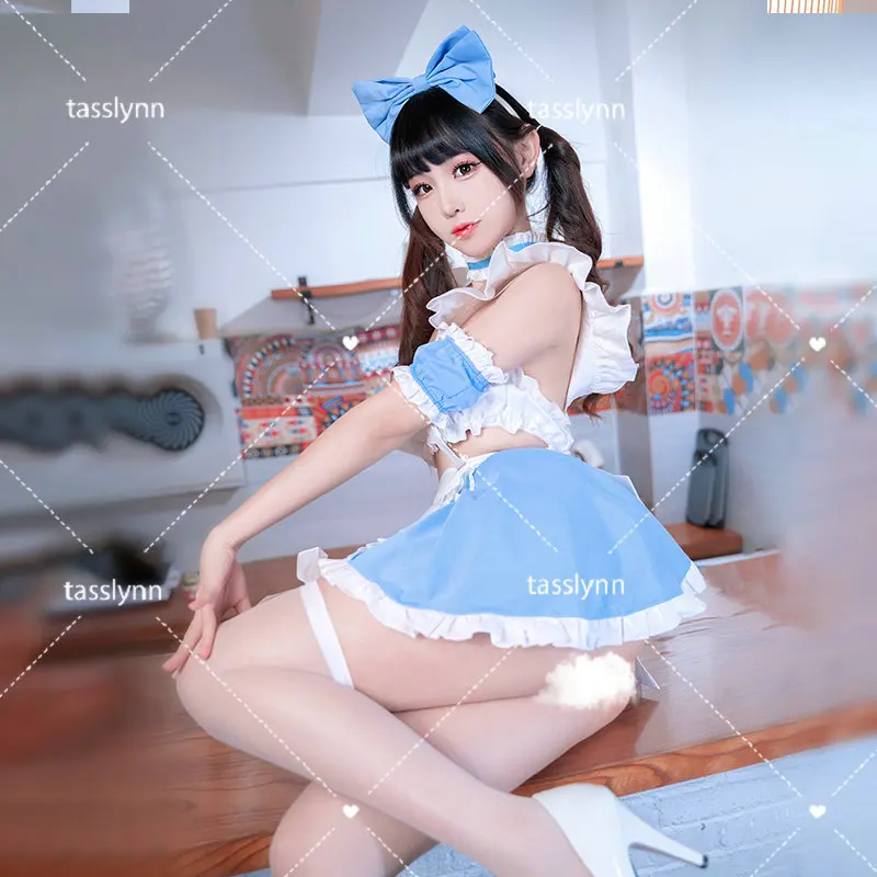 Zoete Originele Blauw Lolita Meid Cosplay Zoete Jurk Voor Geek Meisjes Halloween Kostuum Sexy Maid Dress Cosplay Kostuum Vrouwen