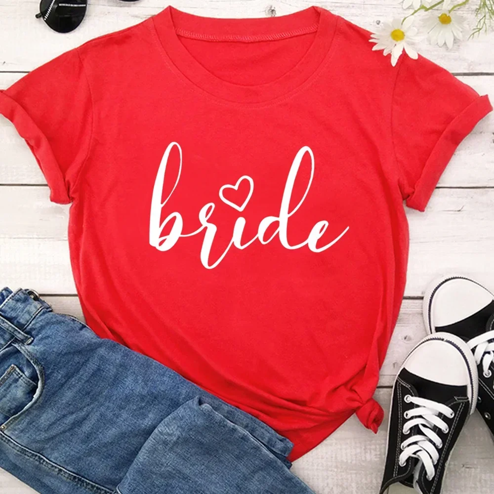 Women's T-shirt Bachelorette Party Tee Bridal Shower Shirt Fashion Feminist Wedding Gift Tops  Bride And Team Bride