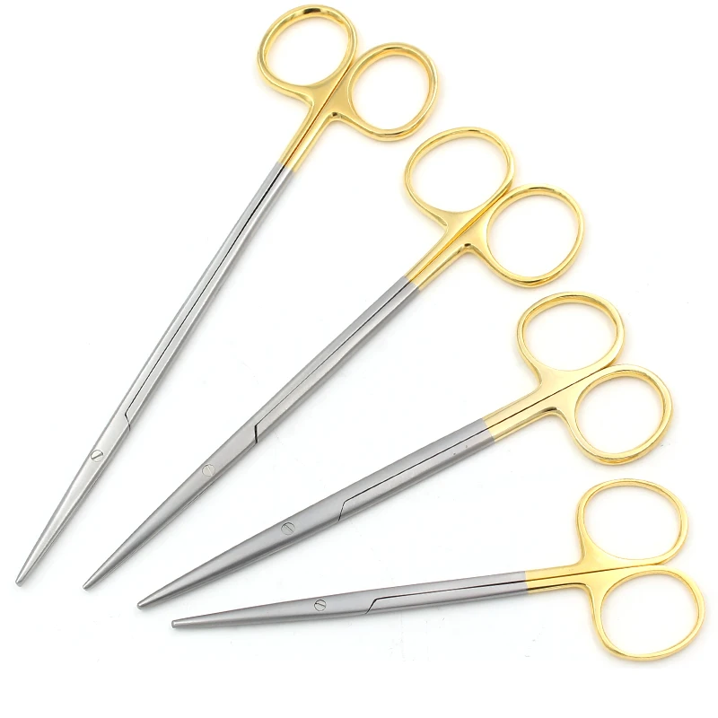 Gold Handle Blunt Scissors Nose Plastic Equipment Cosmetic Surgery Tools Nasal Head Round Scissors