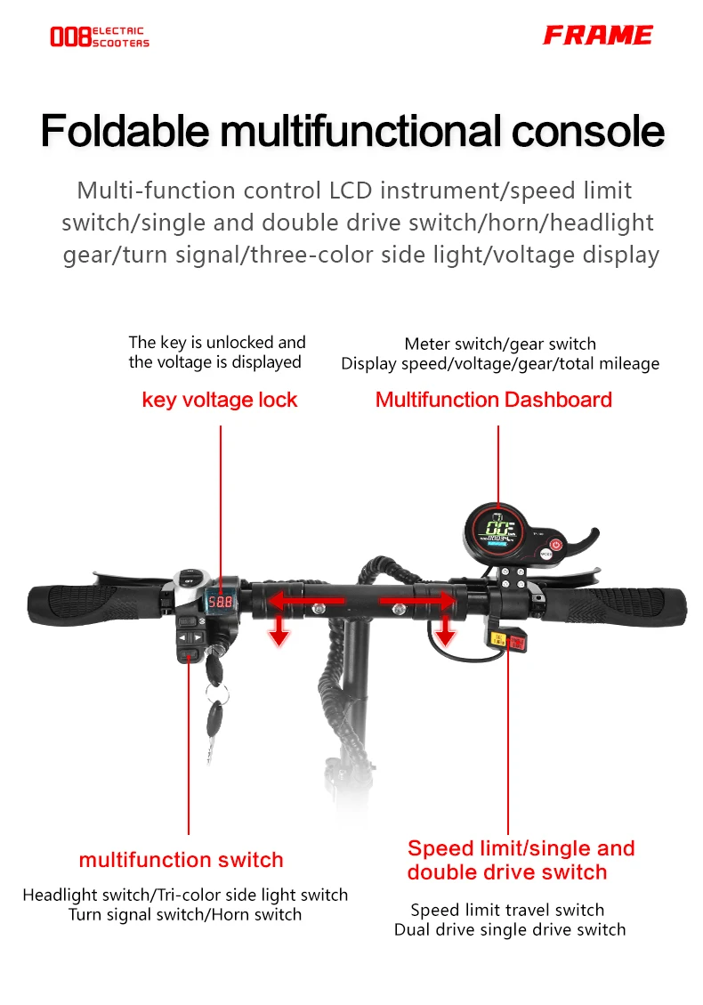 BOYUEDA Q7PRO Dual Motor 52V19AH Elektroroller, faltbar, 10 Zoll, High-End All-Terrain Elektroroller – Detail 10
