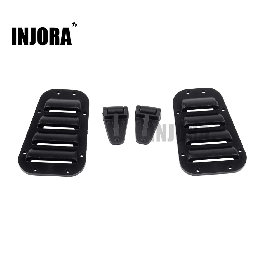 INJORA Black Plastic Intake Grille Cover & Engine Cover Hinge for 1:10 RC Crawler TRX-4 Body