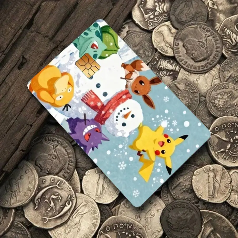 Game P-Pocket M-Monsters 4pcs Credit Card Skin Stickers Suitable for Bank Debit Subway Bus Transit Pass Decorative Cover view 6