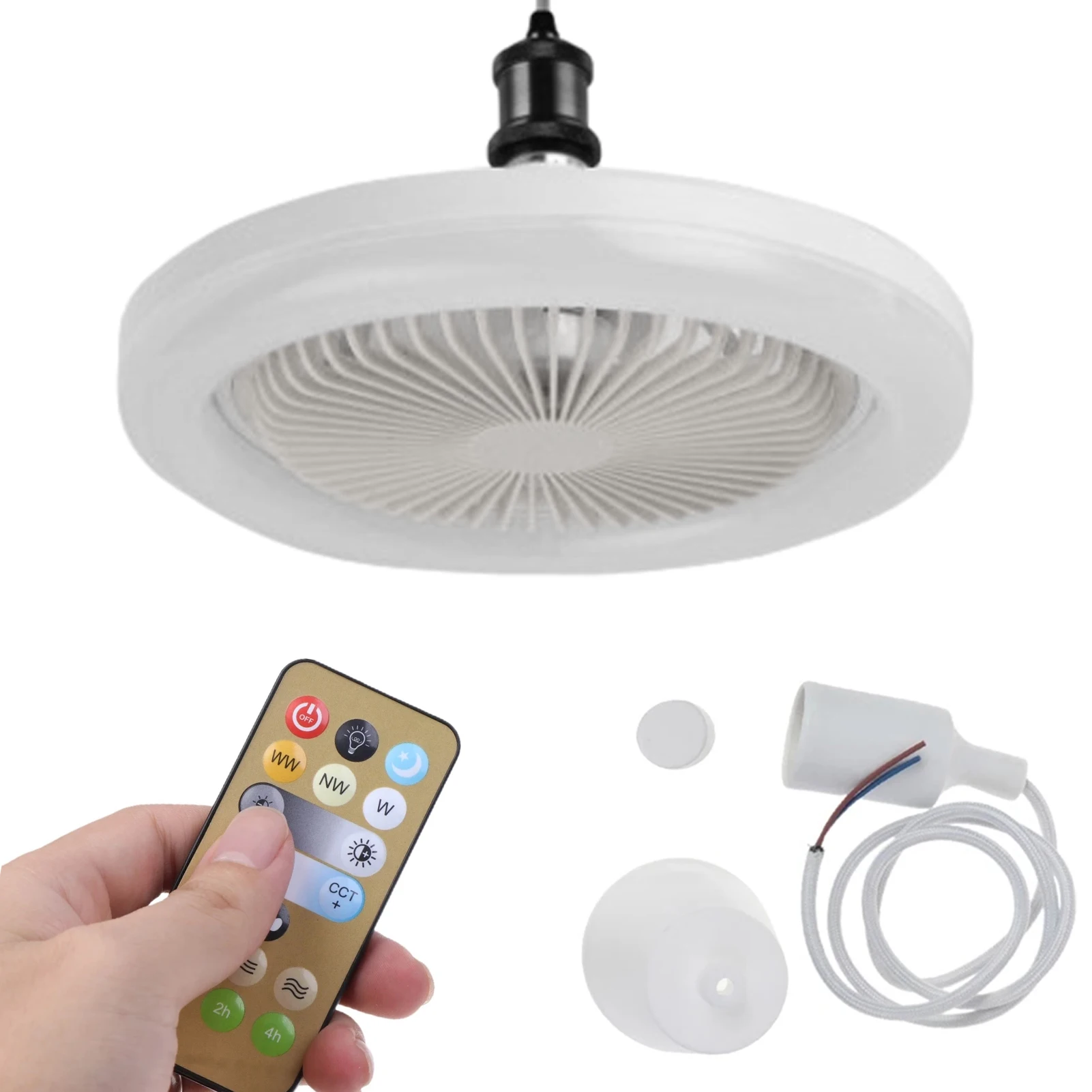 30W Quạt Tích Hợp Đèn E27 Từ Xa Đèn Ốp Trần Phòng Ngủ Phòng Khách Công Tắc Điều Khiển 2400LM Nhà Đèn AC86-25V