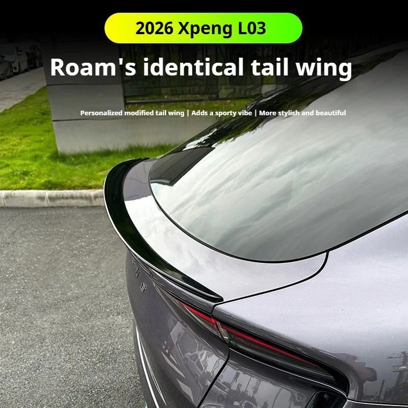 For XPENG L03 ROAM Style Sports Bright black Tail Wing Spoiler Decoration Wings Rear Wing Exterior Parts Auto Accessories