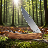 Classic Rosewood-Handled Folding Pocket Knife Durable Stainless Steel Blade for Outdoor Camping and Everyday Carry (EDC) Essent