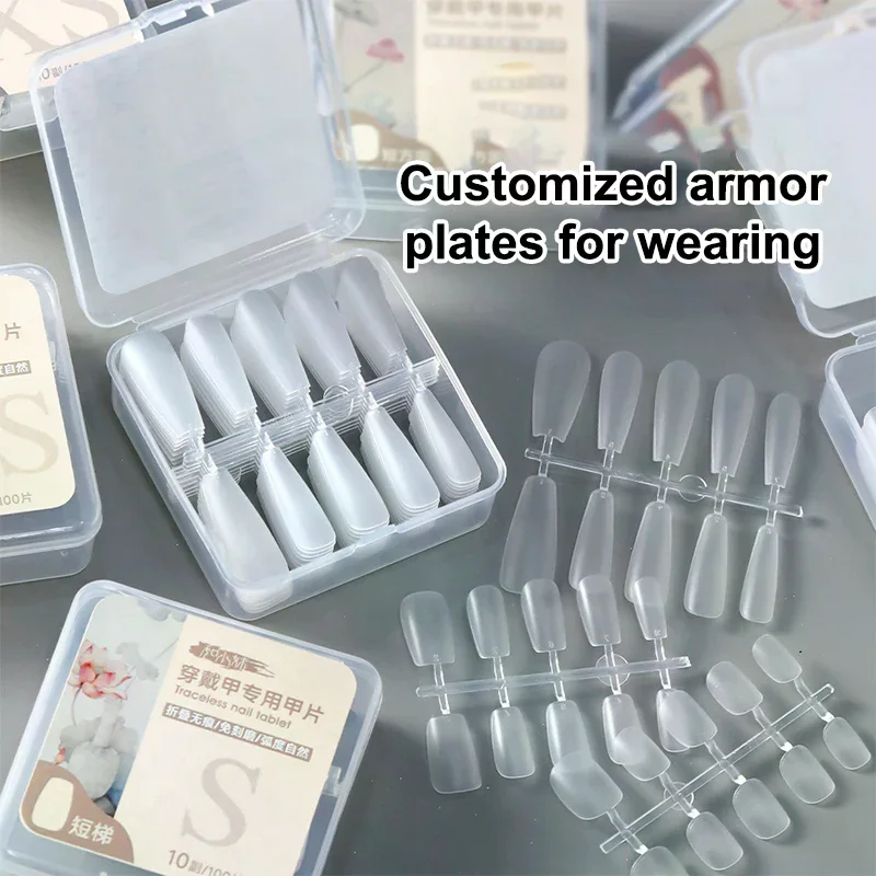 100PCS/Box False Nails Press On Nails Coffin Artificial Nails Clear Fake Nail Tips For Extension Manicure Tool
