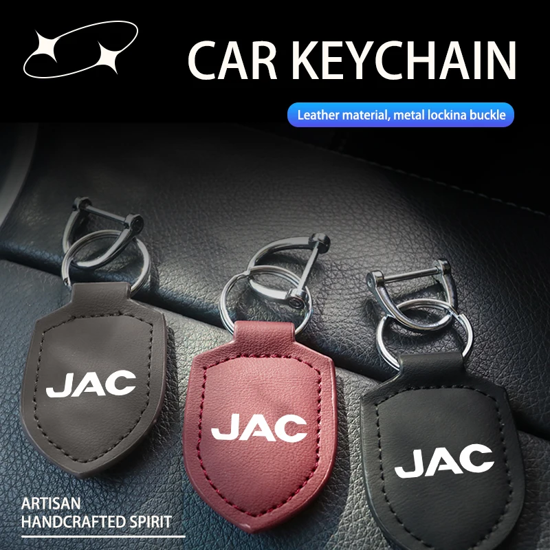 Chaveiro de Metal para Carro com Emblema de Couro Automotivo para JAC Vapour Refine J3 J2 S5 A5 J5 J6 J4 Vapour S2 T8