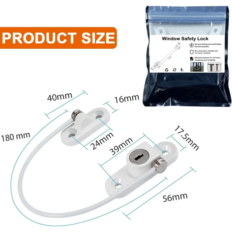 Window Lock Child Safety Lock Stainless Steel Cable Use Screws To Fix Baby Safety Accessories Security Protection