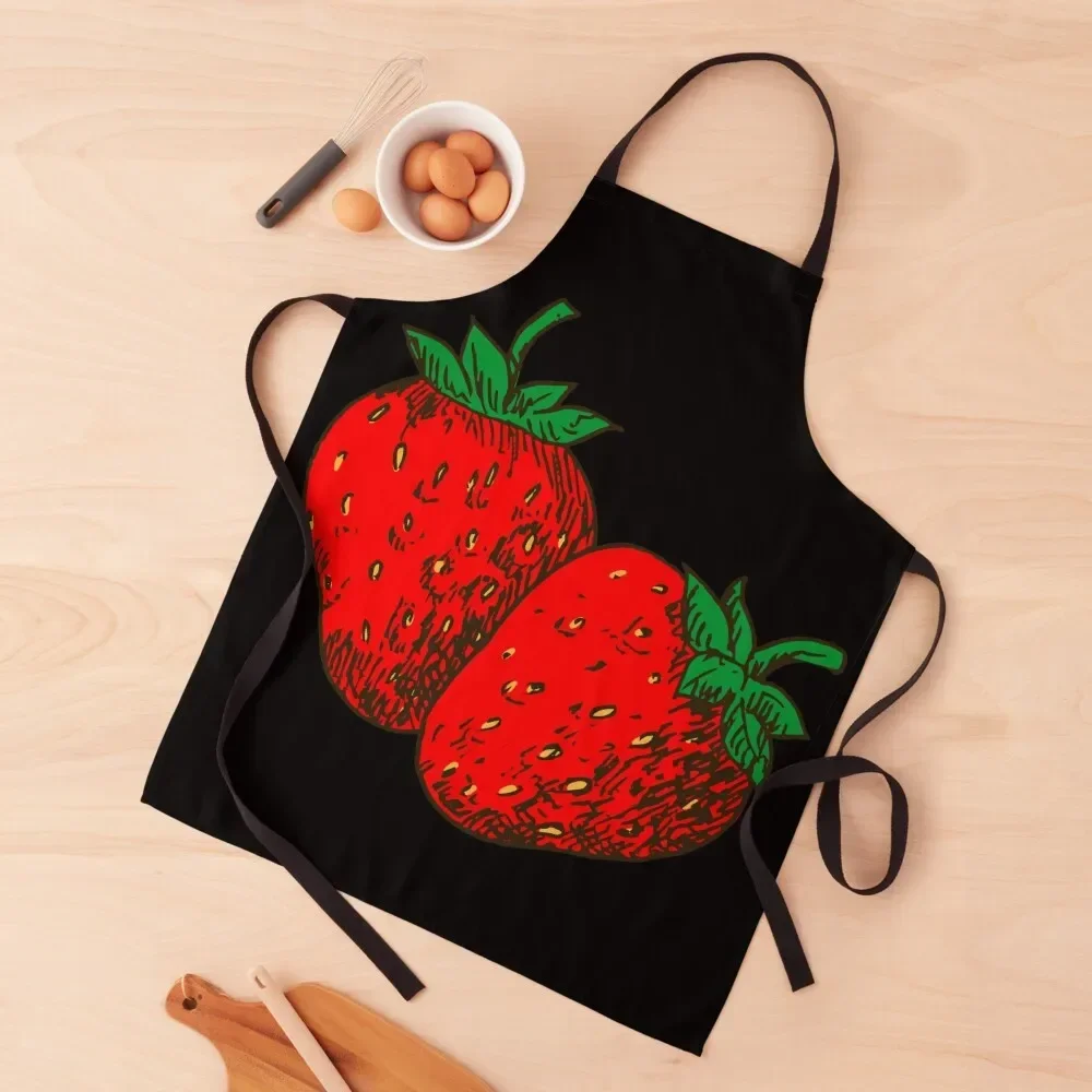 Two Strawberries Apron Waterproof Kitchen Woman kitchen clothes Apron