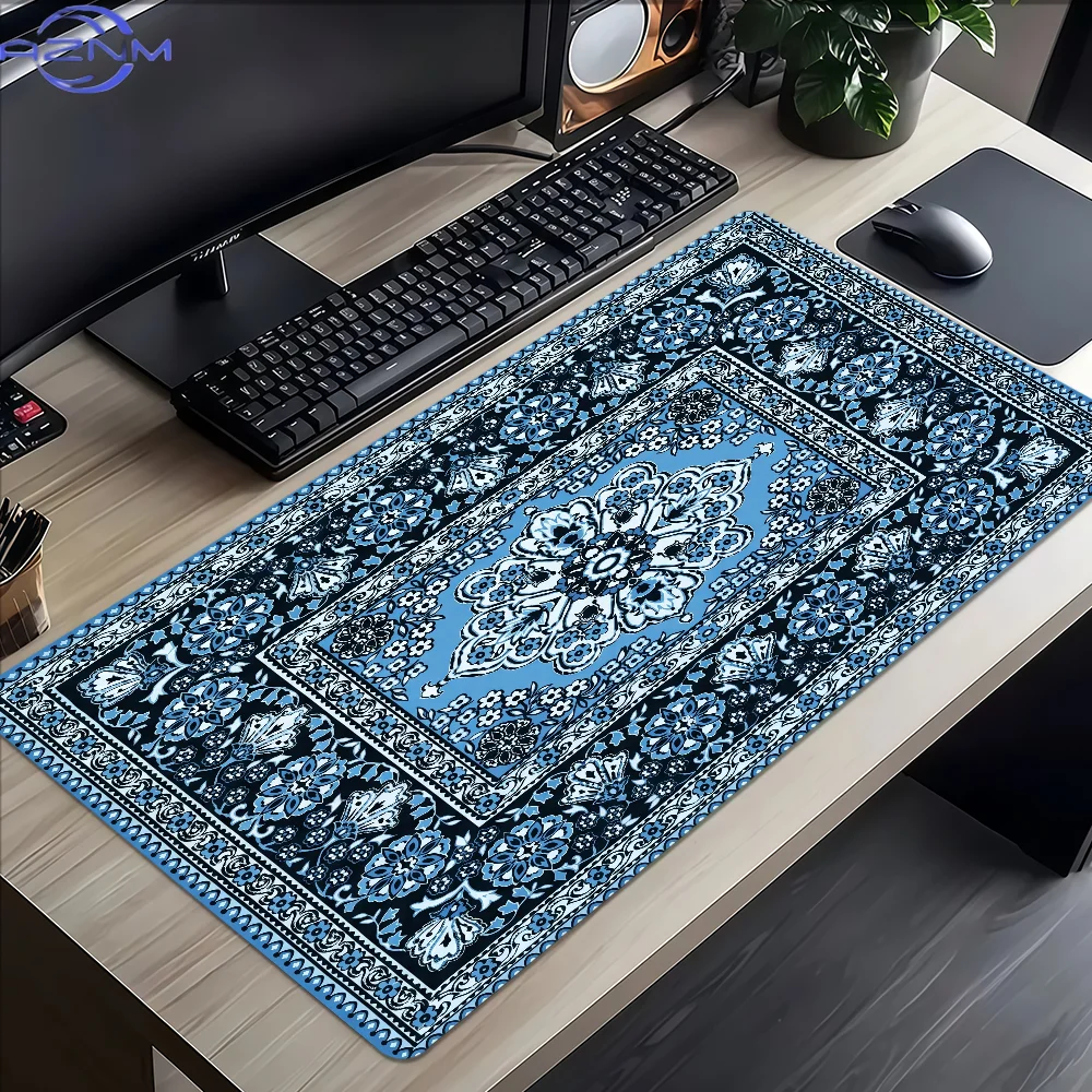 Ethnic Vintage Carpet Pattern Mousepad,Waterproof Non‑Slip Boho Mandala Mousepad Exquisite Gaming Working Mouse Pad