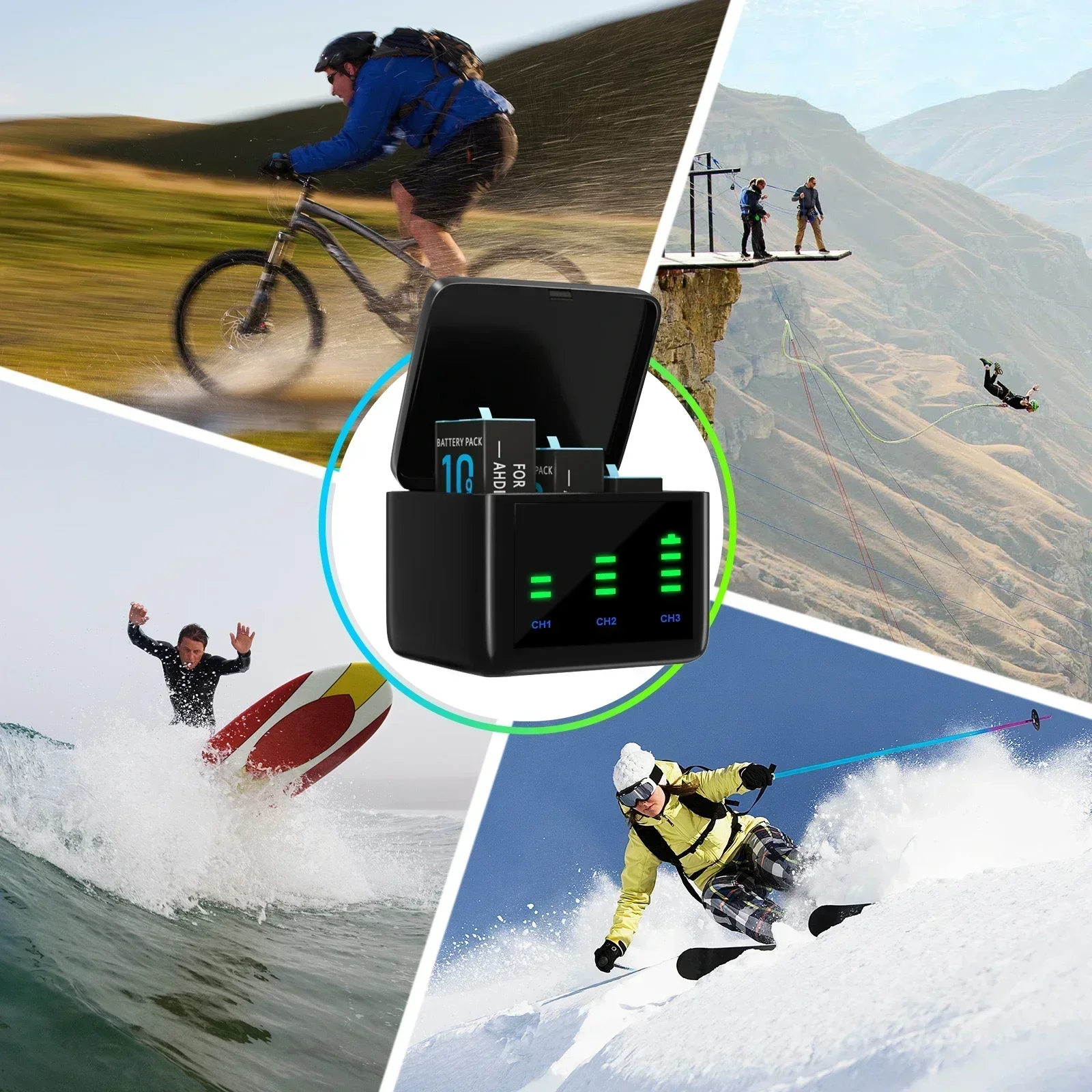 Para Gopro hero 11/10/9 batería de litio para Go Pro Hero 11/10/9 accesorios negros para cámara deportiva de acción GoPro 2000MAH