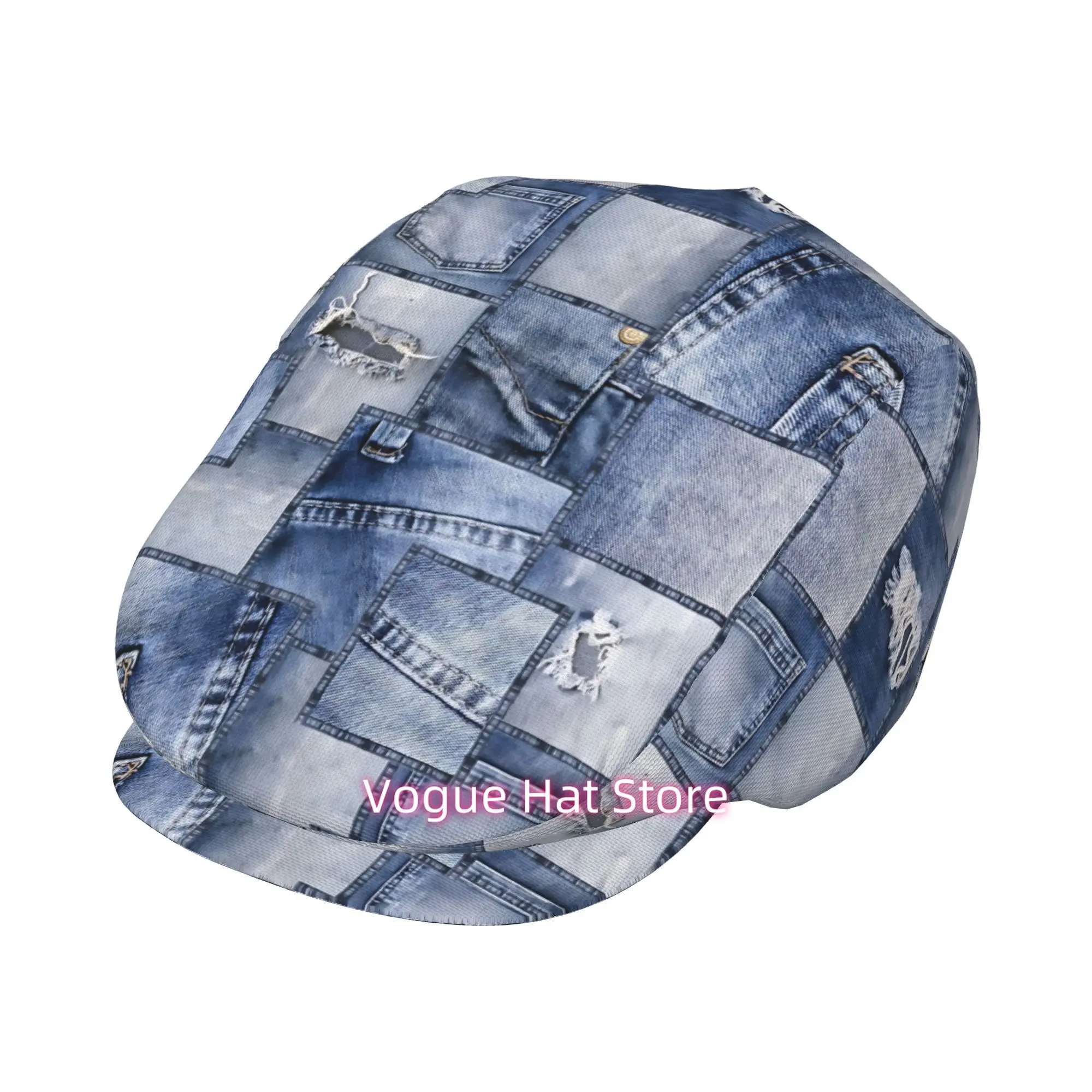1pc Patchwork Mosaic All-over printed beret,  newsboy cap, unisex, a must-have fashion accessory for outdoor leisure activities