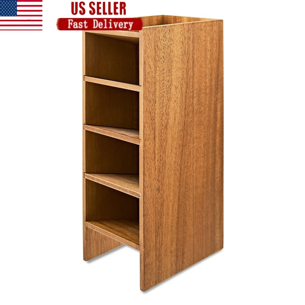 

Wooden Pencil Tower Acacia Wood Storage Organizer 5 Levels Vertical Design Space Saving Office Essentials Writing Instruments