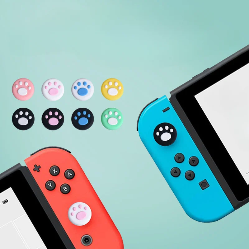 2PCS Soft Silicone Thumbstick Grip Cap per Nintendo Switch Controller accessori per NS Lite/OLED Joystick Cat Claw Analog Caps