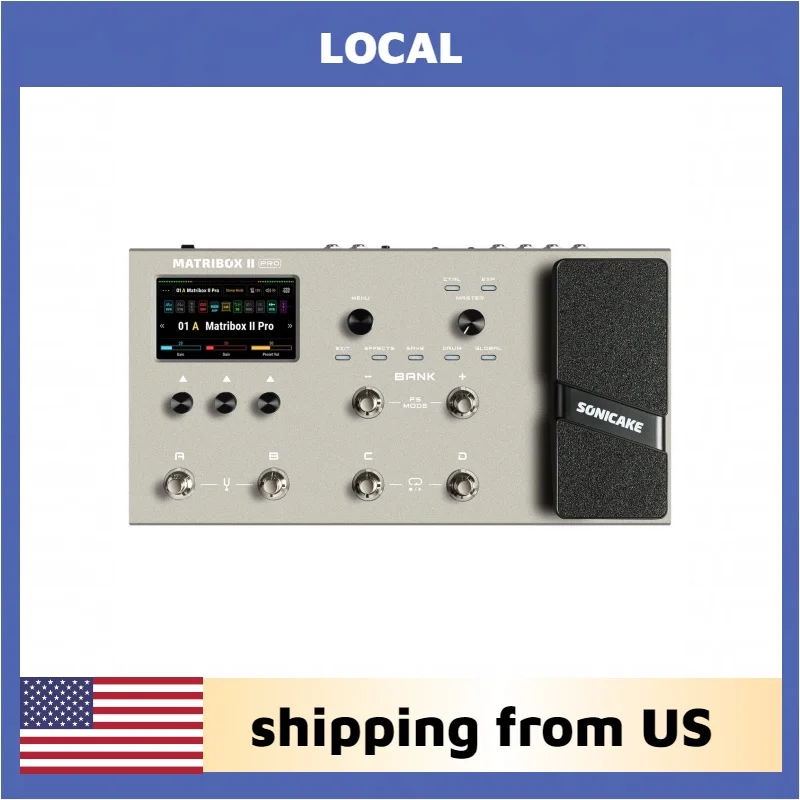 SONICAKE Matribox II Pro 4.3“ touch screen Guitar Bass Amp Modeling IR Multi-Effects with Expression Pedal FX Loop MIDI QME-200