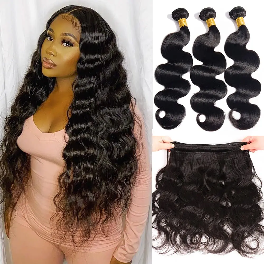 Body Wave Bundles Human Hair Brazilian Hair Weave Extensions 1/3/4 PCS Remy Human Hair 10-40inch Body Wave Hair Extensions