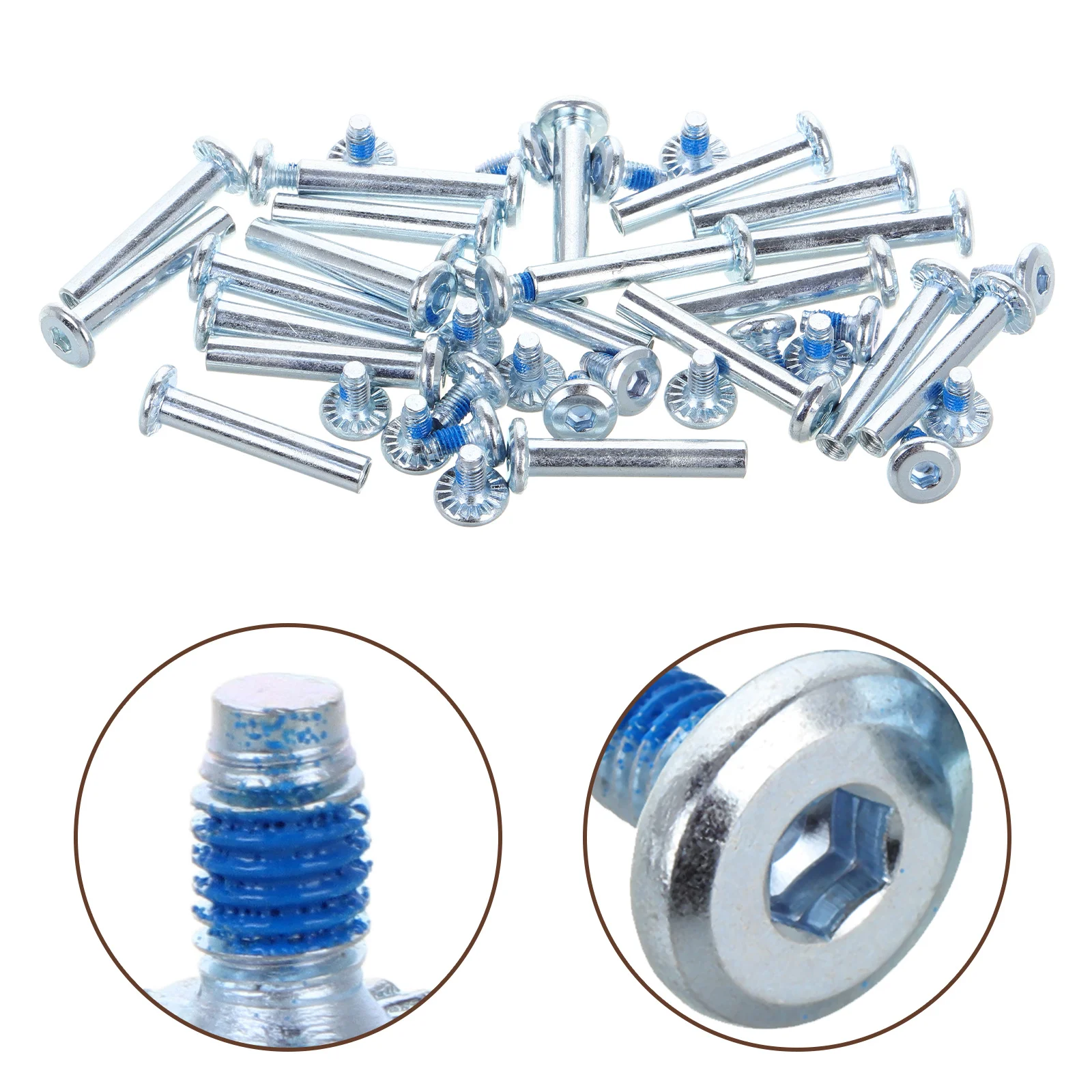 

20Sets Roller Skate Screws Replacement Aluminium Alloy Durable Hexagon Inner Hexagon Design Maintenance Hardware Parts