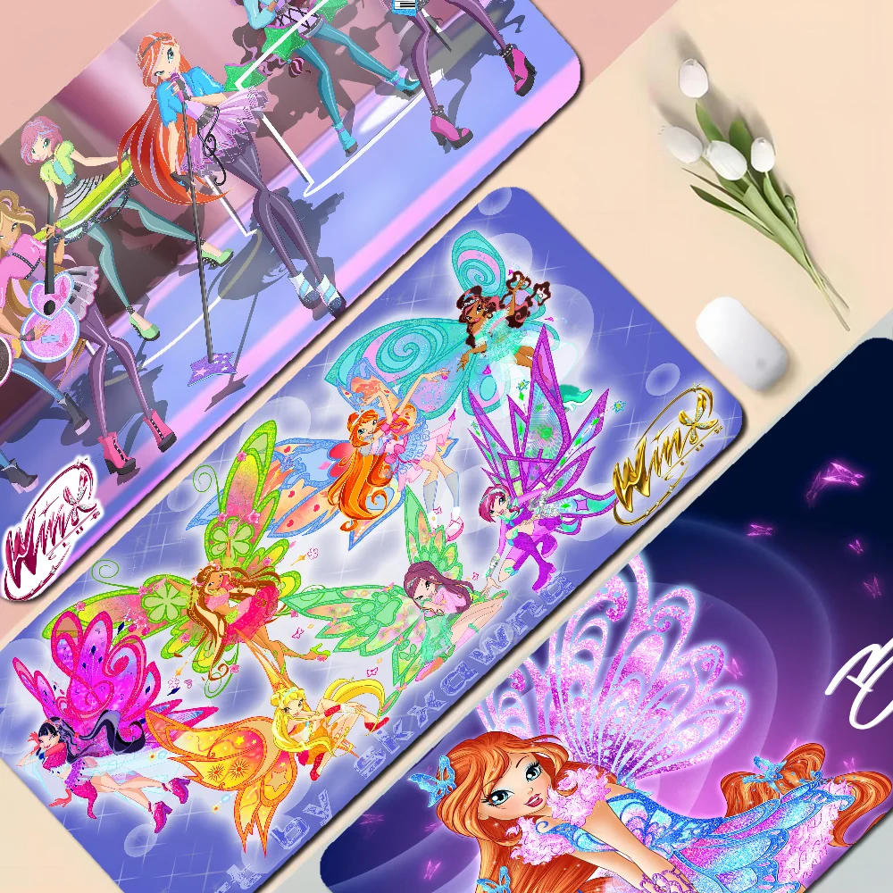 Girl W-Winx-Clubs Cartoon INS Tide Large Gaming Laptop Computer Desk Mat Mouse Pad Mouse Mat Notbook Mousepad Gamer