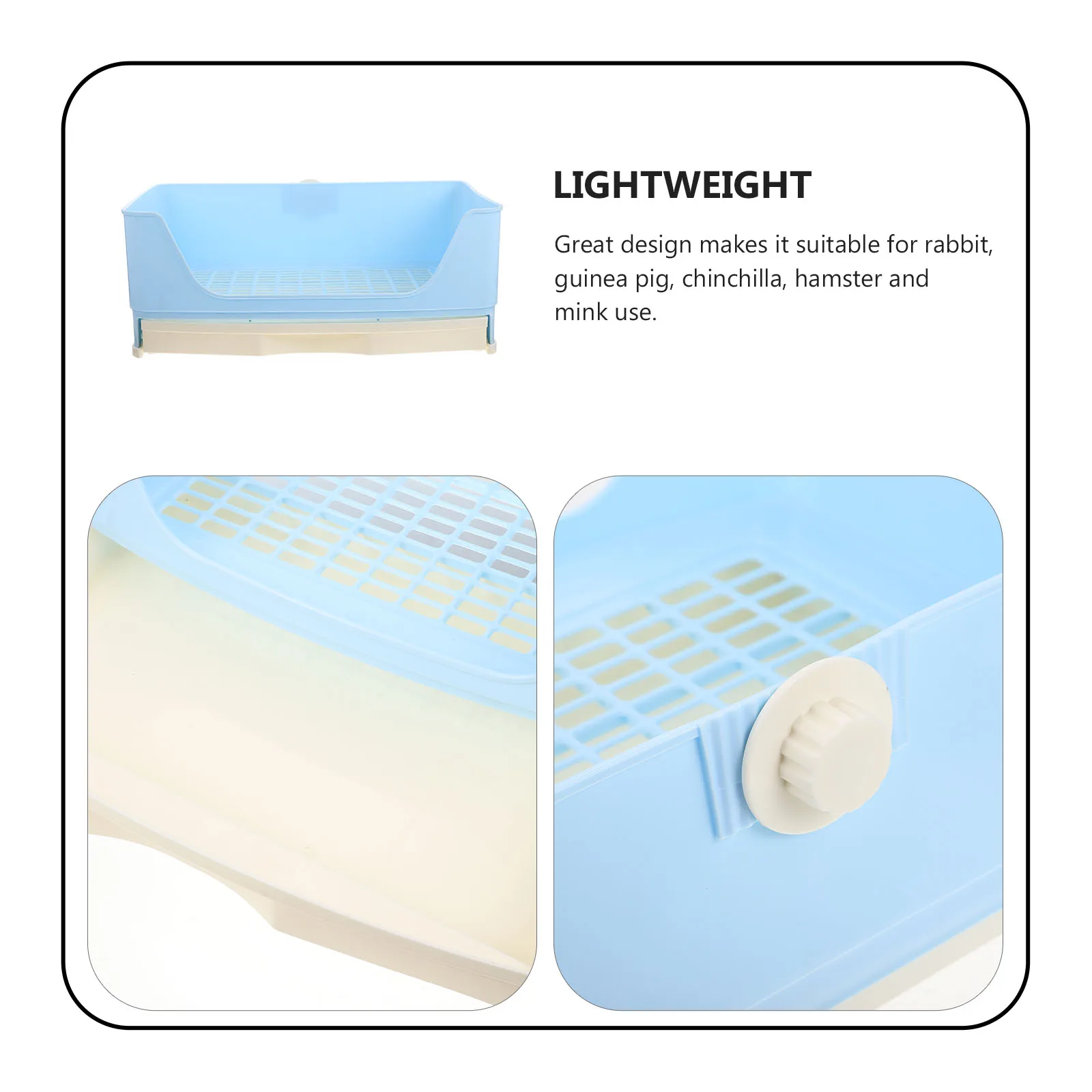 

Plastic Rabbit Toilet Bunny Potty Durable Guinea Pig Accessory Pet Litter Box Home Garden Use Easy Clean Wear Resistant Small