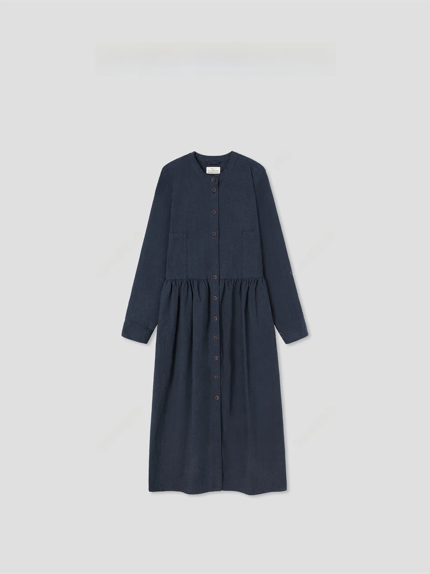 

Ele High-Tead Count Cotton Loose Long-Sve Dr Romi Studio RW24ALY0334 Women's Faion Autumn Collection