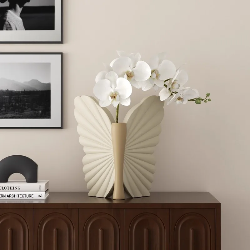 Abstract art soft butterfly vase ornament living room flower arrangement porch TV cabinet dining table home accessories