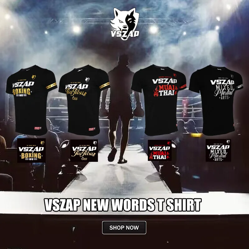 Vszap Brazilian Jujitsu Sports Casual Pure Cotton Fighting MMA Fitness T-shirt Men's and Women's Judo Running Fight Top