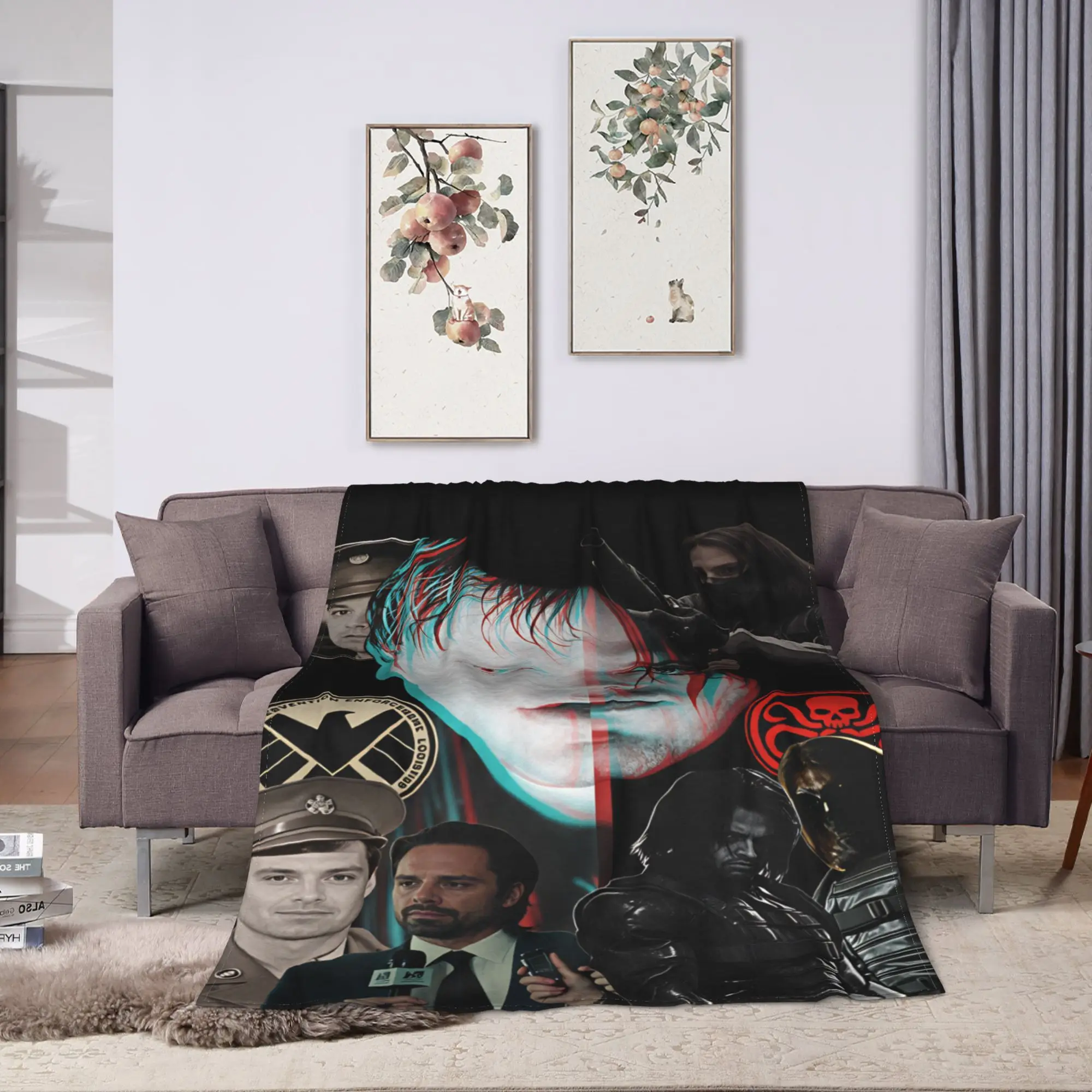 Bucky Barnes Winter Soldier Super Soft Blanket  Airplane Travel Plush Throw Blanket Couch Bed Flannel Bedspread Sofa Bed Cover