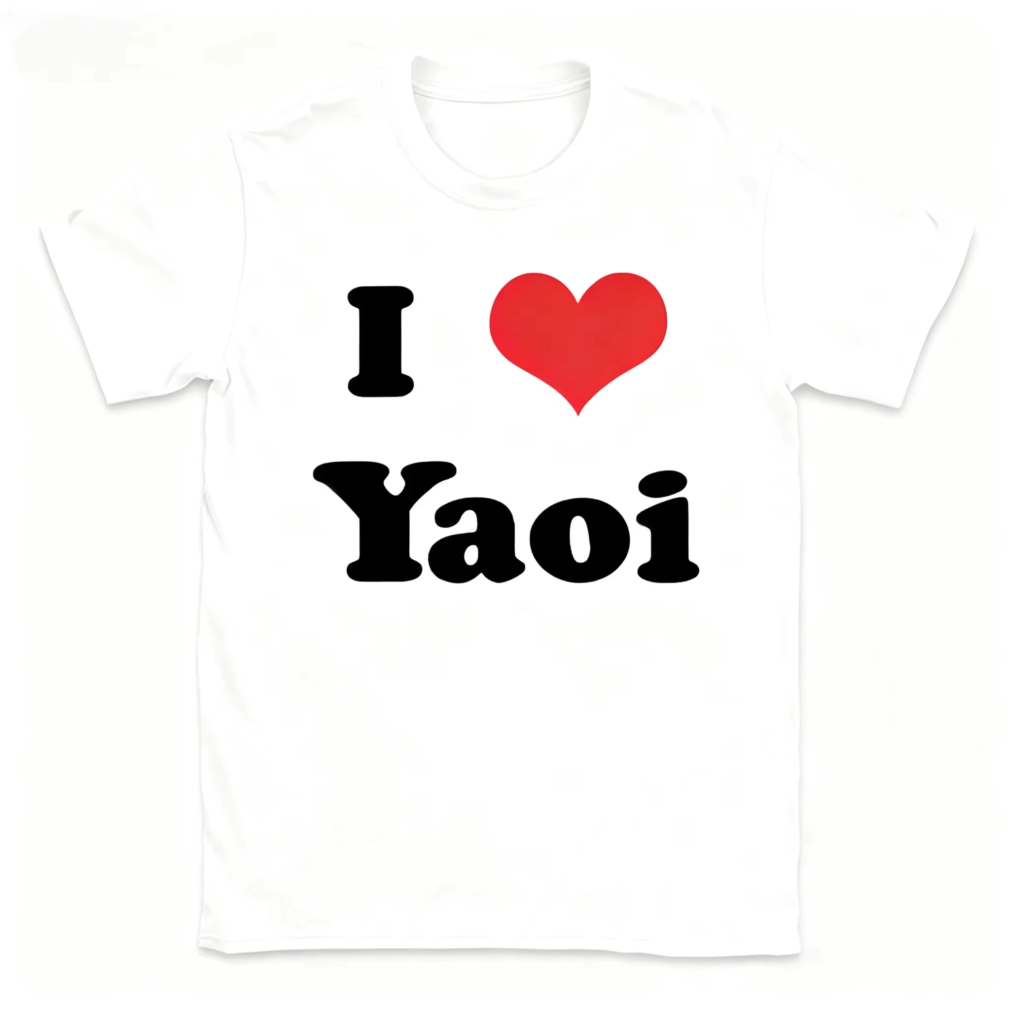 Funny I Love Yaoi T-shirt Round Neck Casual Short Sleeve Streetwear T-shirt Birthday Gift Top