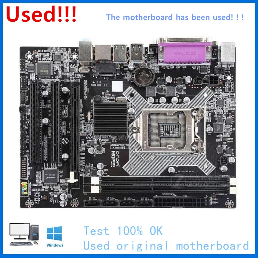 

Для ONDA H61P Pro Материнская плата LGA 1155 для Intel H61 б/у десктопная материнская плата USB2.0 SATA II PCI-E X16