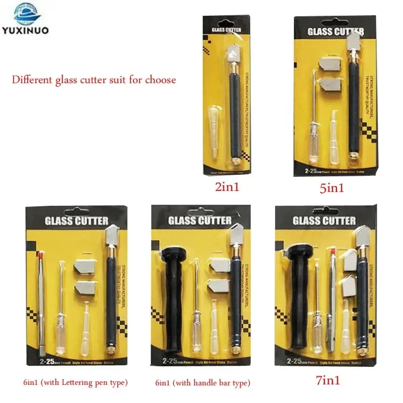Multifunctional Glass Tile Cutter Set Ceramic Tile Opener Manual Alloy Mirrors Cutting Household Tool 2in1/5in1/6in1/7in1