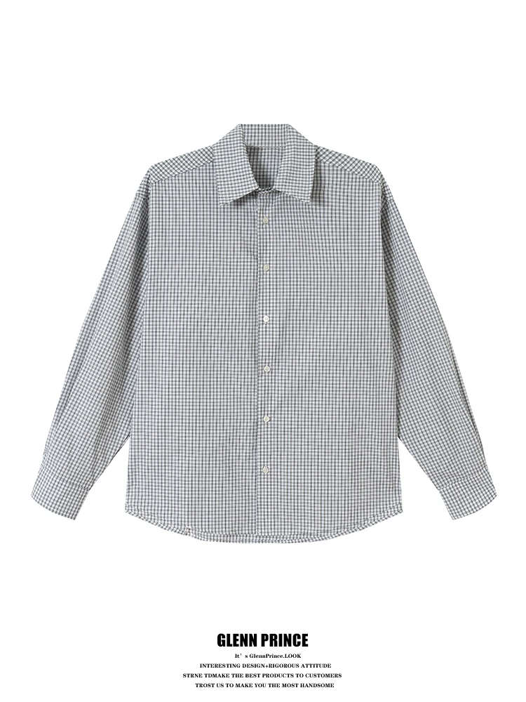 

Мужская свободная повседневная рубашка GPstudio из чистого хлопка в стиле ретро, универсальная, удобная, для весны и осени