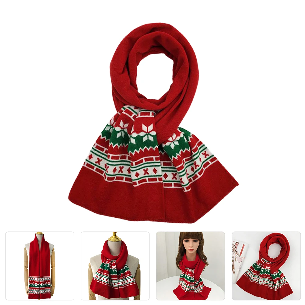 

Christmas Scarf Xmas Pattern Ladies Scarves Winter Warm Women Universal Theme Delicate Scarf Stylish Premium Material Long