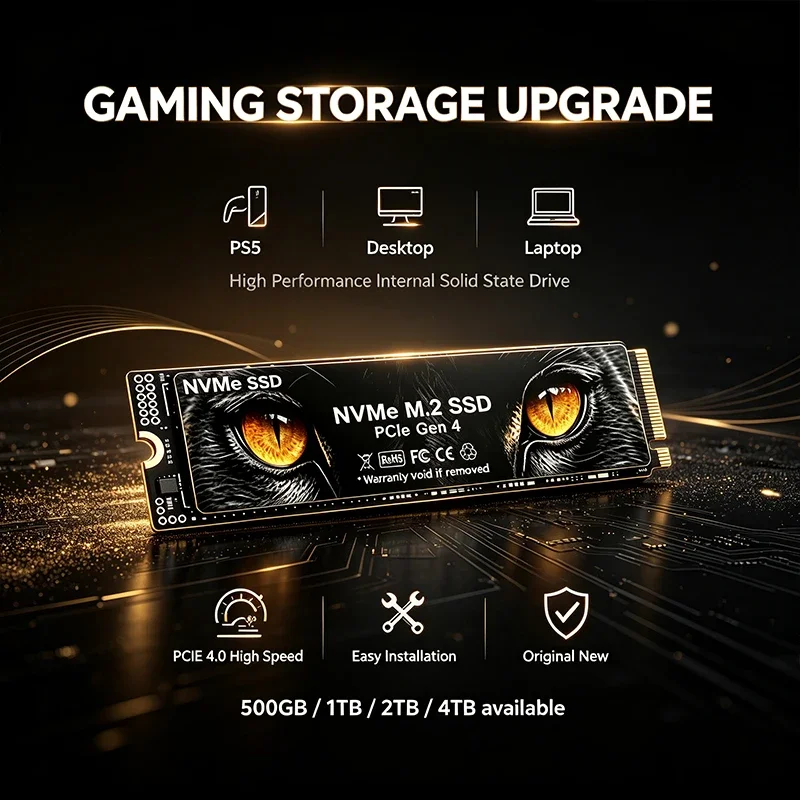 Notebooks SSDs 2026 Fast Speed YJ M2 NVMe PCIe Gen4 SSD 500GB 1TB 2TB 4TB Inside Solid State Drive for Gaming Office PC Notebook