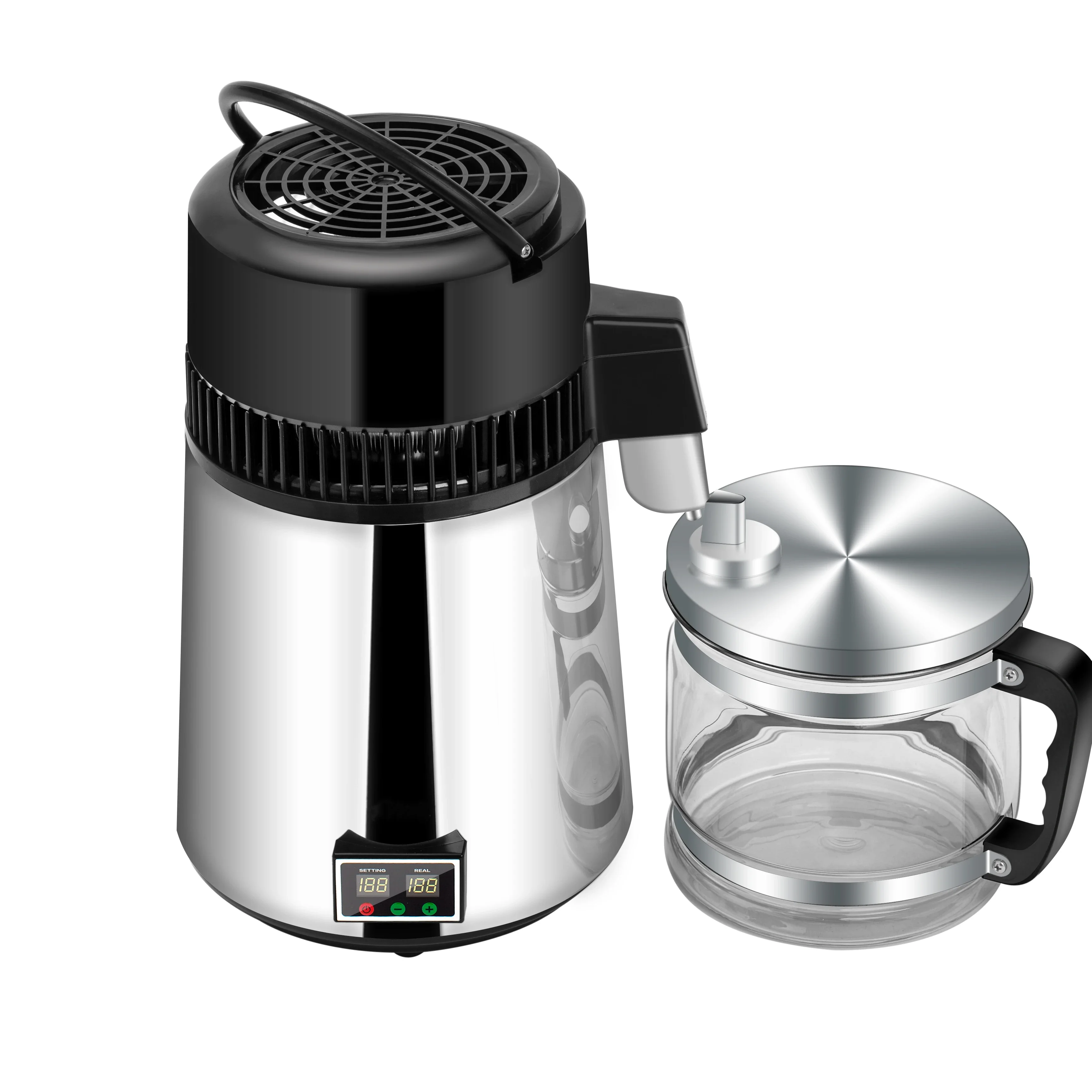 الجملة 4L المنزل تقطير المياه النقية الفولاذ المقاوم للصدأ آلة المياه المقطرة موزع تصفية التقطير تنقية