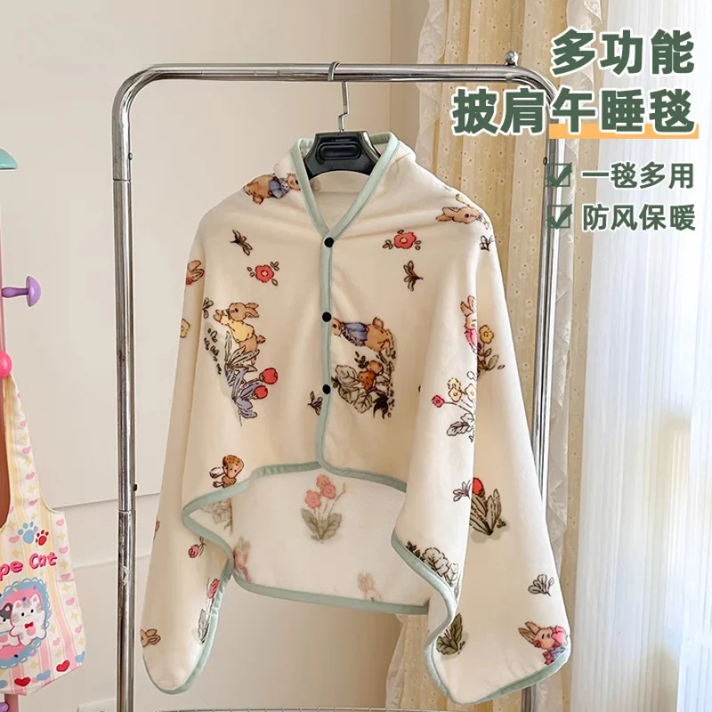 Milk Fleece Shawl Blanket Winter Thick Office Nap Sofa Bed Throw