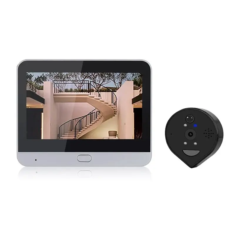 B44C Tuya 3MP Peephole Doorbell Smart Wifi Door Camera PIR Motion Detection Video Recording